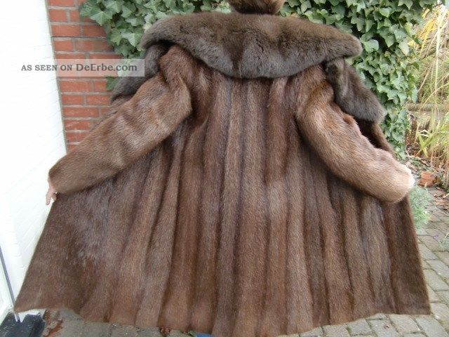 Superwarmer Pelzmantel Echter Pelz Riesiger Kragen Blaufuchs Silberfuchs.  38/40 Kleidung Bild