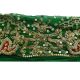 Vintage - Sari Indien Green Border 1yd Spitze Hand Perlen Verziert Deco Gebrauchte Accessoires Bild 2