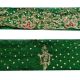 Vintage - Sari Indien Green Border 1yd Spitze Hand Perlen Verziert Deco Gebrauchte Accessoires Bild 3