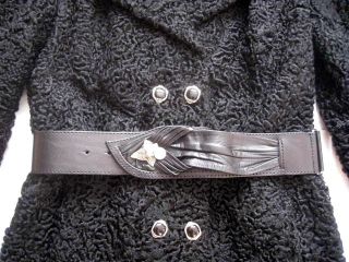 Damen Mantel Persianer Echt S M 36 38 Jacke Schwarz Karakul Bukhara Edelfell Bild