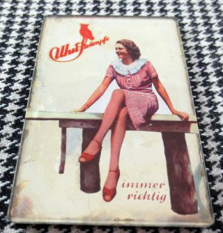 Uhu - Strümpfe Reklame - Spiegel Taschenspiegel Um 1935 Bild