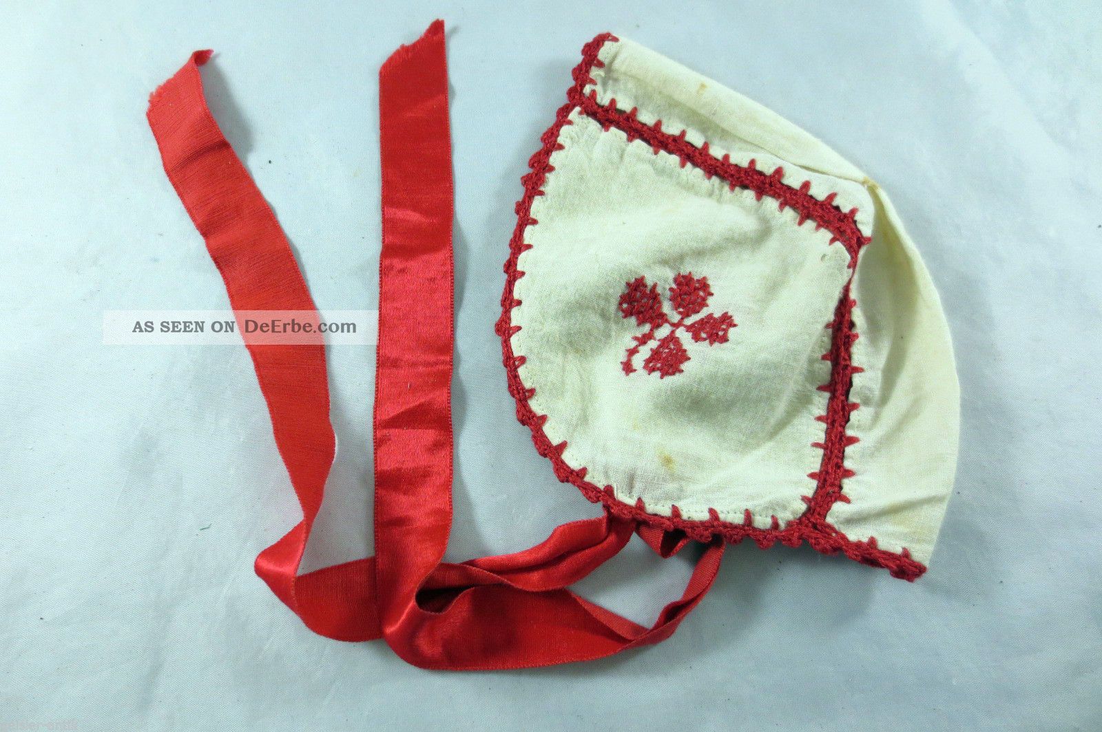 Uralte Baby - Haube Babymütze Mit Stickerei Um 1910 Vintage Kleidung Bild