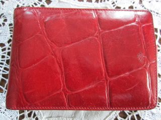 Antik Mulberry - Etui Notizblock Leder Krokoprägung Rot Bild