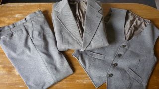 Orig.  _ Vintage Kompl.  Herren Anzug / Weste Veb Antique Men Suit Rocknroll Dandy Bild