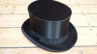 Chapeau Claque Zylinder Klapphut Hut Größe 59 - 60 Gut Erhalten Bild
