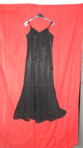 True Vintage Schwarzes Spitzen Kleid Abendkleid Meerjungfrau Gothic Bild