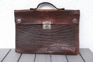 Seltene Aktentasche Tasche.  40er Jahre.  Hochwertiges Derbes.  Leder Gut Erhalten Bild