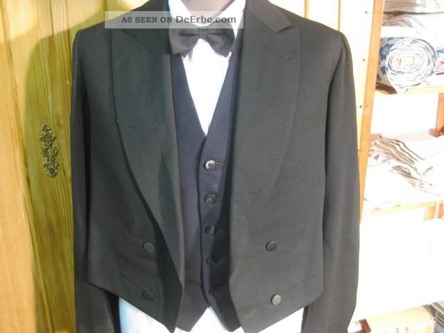 26 - 14 Alter Frack Mit Weste,  Von Hand Geschneidert.  Um 1910 / 20 Kleidung Bild