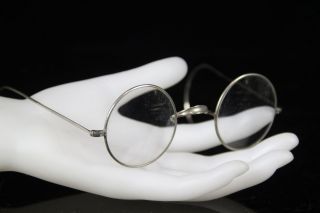 Schöne Antike Nickelbrille Mit Gläsern Sportbügel Nickel Brille Brillengestell Bild