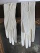 Frankreich Antike Glaceehandschuhe Shabby Weiß Leder Handschuhe Jugendstil 1900 1890-1919, Jugendstil Bild 9
