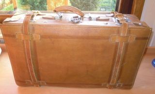 Vintage Koffer Echt Leder Für Den Oldtimer Gepäckträger Ca.  60 X 36 X 20 Cm Bild