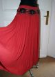 Rock Vintage,  Weiter Roter Damenrock Plissiert - Bestickt Folklore Wohl Ungarn Kleidung Bild 2