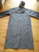 Vintage Grau Sehr Lang Regenmantel Pvc Nylon Raschelig Raincoat M Kapuze Kleidung Bild 4