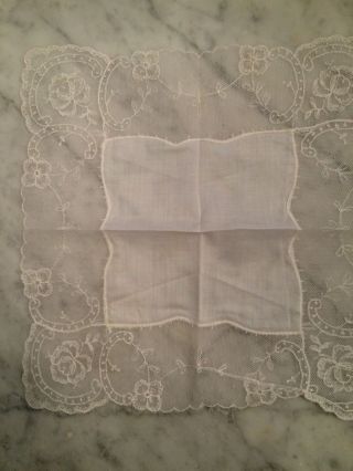 Taschentuch Spitze,  Vintage,  Alt,  Weiß/weiß,  Handarbeit,  Belgische Spitze Bild