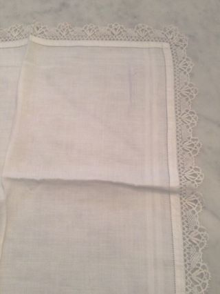 Taschentuch Umhäkelt,  Vintage,  Weiß/weiß,  Handarbeit,  Kleiner Hohlsaum Bild