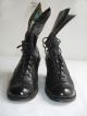 Historische Schuhe Gr.  35,  36,  Jugendstil,  Schwarzes Leder,  Stiefeletten Kleidung & Accessoires Bild 6