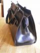 50er Jahre Tasche Damentasche Vintage Shopper Leder Handtasche Schwarz Accessoires Bild 3