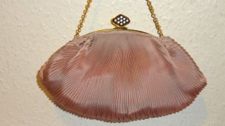 Antike Tasche - Seide - Plissee - Rosa - Selten Bild