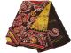 Vintage India 100 Pure Silk Saree Fabric Batik Printed Sari Yellow Deco Dress Kleidung Bild 2