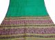Weinlese 100 Reine Seide Grün Saree Stoff Indien Craft Deco Floral Printed Sari Kleidung Bild 1