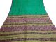 Weinlese 100 Reine Seide Grün Saree Stoff Indien Craft Deco Floral Printed Sari Kleidung Bild 2