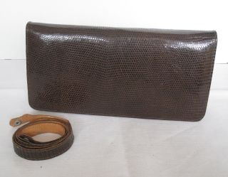Damentasche Clutch Vintage Leder Braun Bild