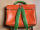 Alte Schultasche Schulranzen 70er Jahre Retro Vintage Orange Grün Mc Neill Accessoires Bild 2