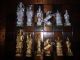 Komplettes Chinesisches Schachspiel,  Zinn,  Unbespielt,  Nur Als Deko In Vitrine Gefertigt nach 1945 Bild 3
