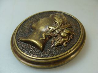 Biedermeier Bronze Medaillon Dame Oval Ornament 19.  Jhd Bild