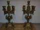 Antik 5 Armiger 2 X Kerzenständer Barock Tischleuchter Aus Messing Je Ca 2,  2kg Gefertigt nach 1945 Bild 4