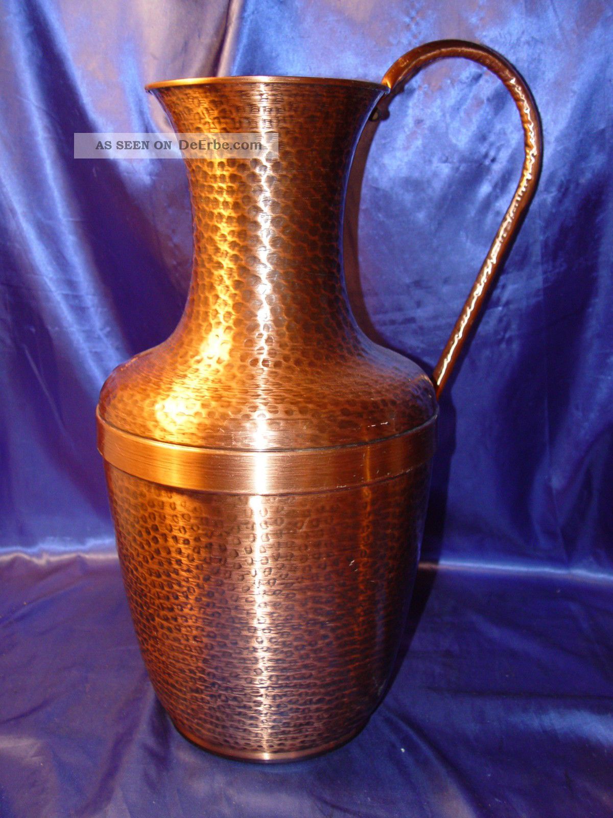 Nostalgie Alte Gr.  Bodenvase Schirmständer Krug Vase Kupfer Hammerschlag Deko Kupfer Bild