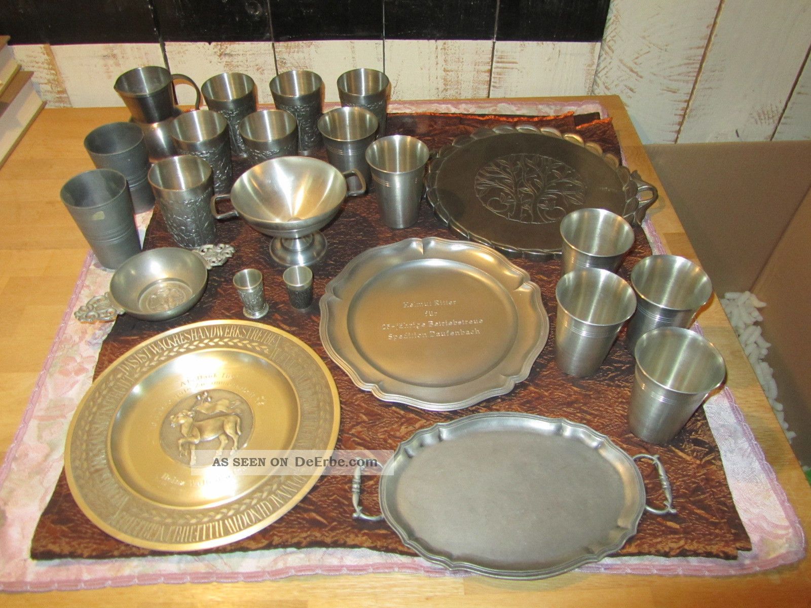 23 Teiliges Konvolut Zinn 6890 Gramm Gilde Zinn Rüders Zinn Rein Zinn