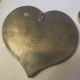 4x Zinnteller Herzform Herz Teller Tablett Aufhänger Sandguss Handarbeit 95 Gefertigt nach 1945 Bild 7