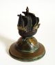 Antik Bronze Paperweight Santa Maria Segelschiff Auf Globus Rärität Bronze Bild 4