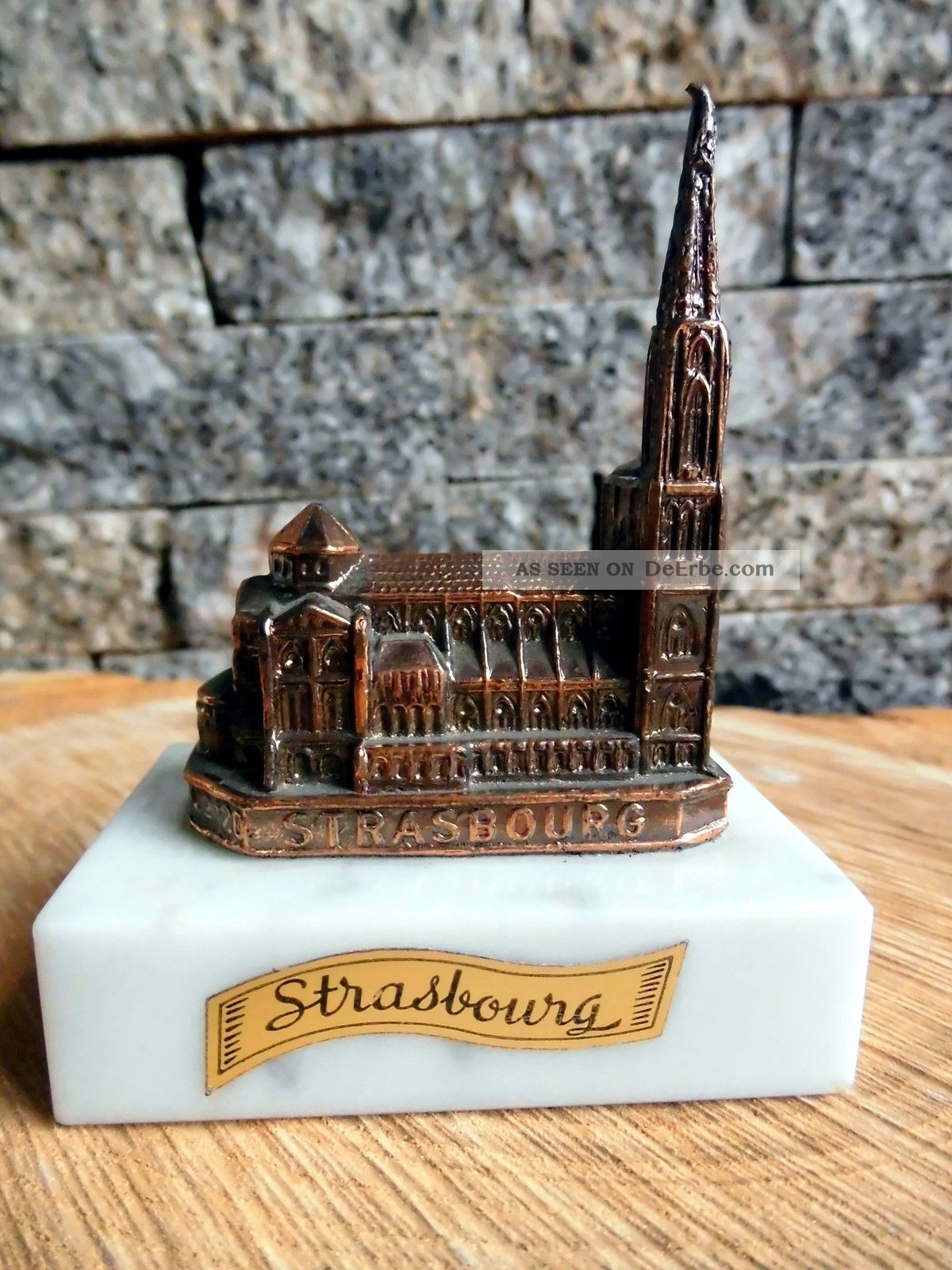 Reiseandenken Aus Frankreich Strasbourg Dom,  Figur,  Kirche,  Andenken Kupfer Bild