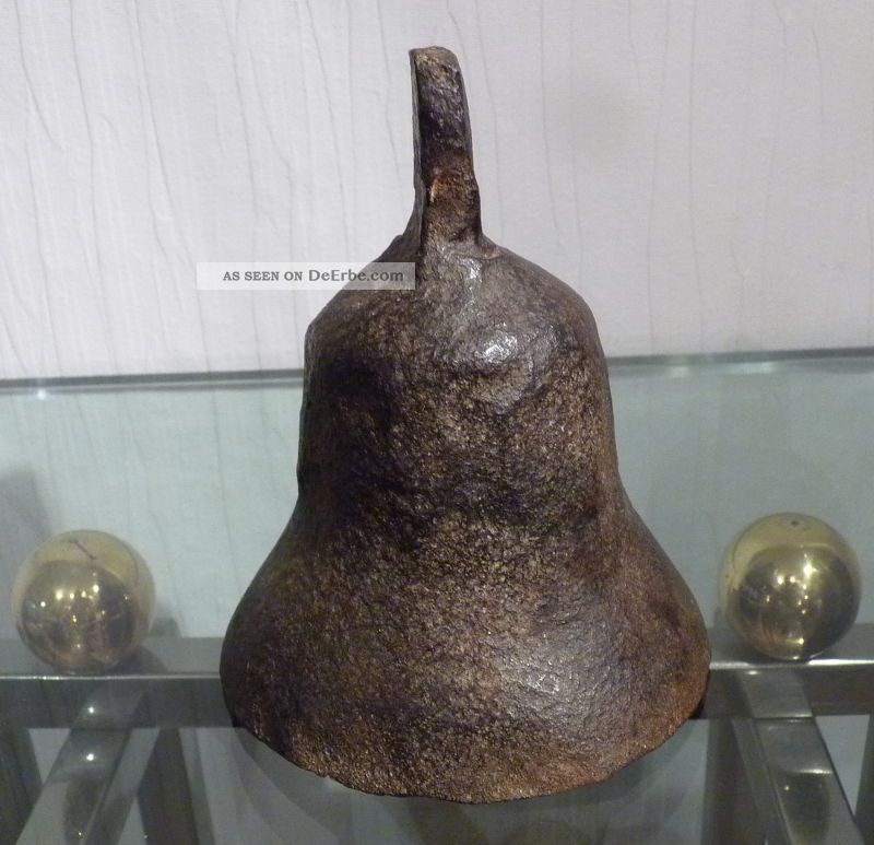 Sehr Alte Glocke Rare Antique Bell/campana Medieval?ca.  13 X 11cm Eisen Bild