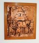 Schweres Kupferbild Relieff Auf Holz - Motiv: Pferdeschmied Kupfer Bild 1