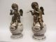 2 Engel Figuren Bronze - Porzellan / Dekofigur Antik Bronze Bild 1