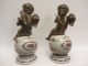 2 Engel Figuren Bronze - Porzellan / Dekofigur Antik Bronze Bild 3