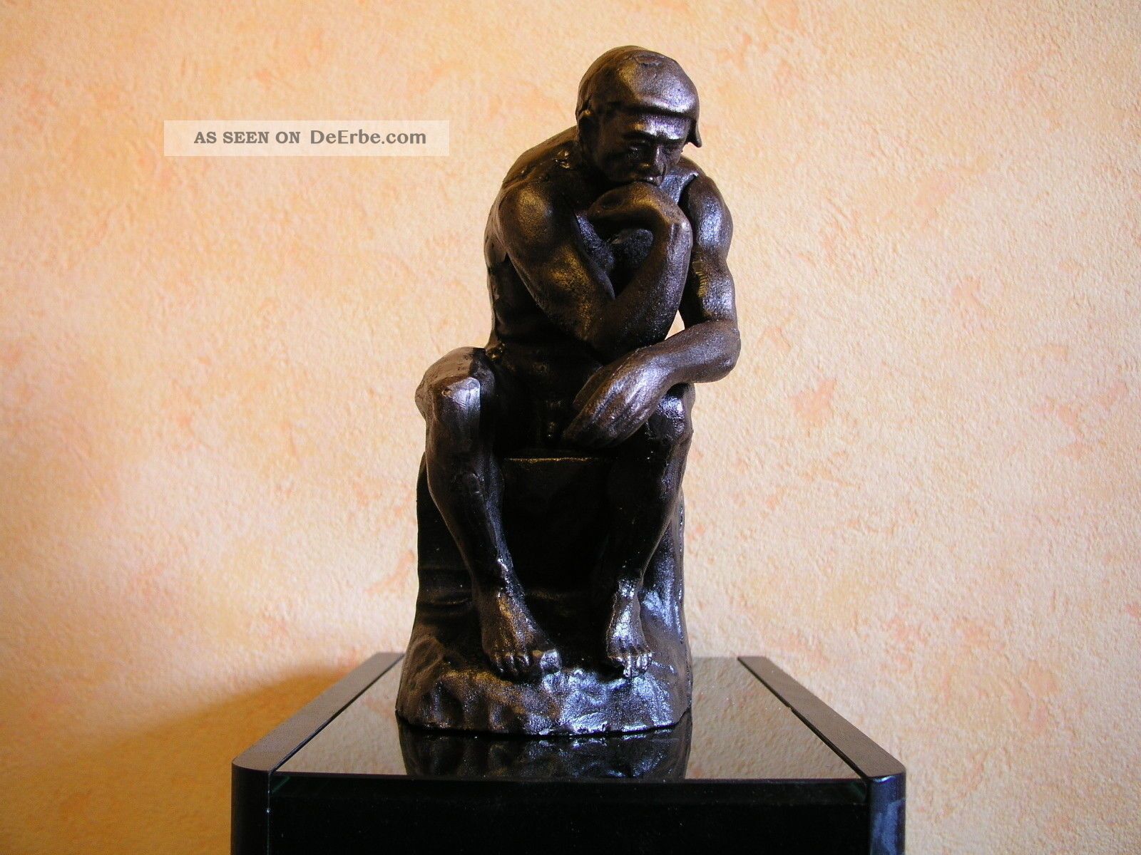 Der Denker A.  Rodin Signiert 4,  8 Kg Bronze Statue Skulptur Bronzefigur H:26cm Bronze Bild