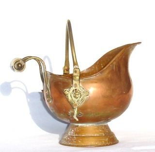 Alte Kupferkanne Kupfer Krug Vase Mit Keramik Ca.  20 Cm Groß Bild