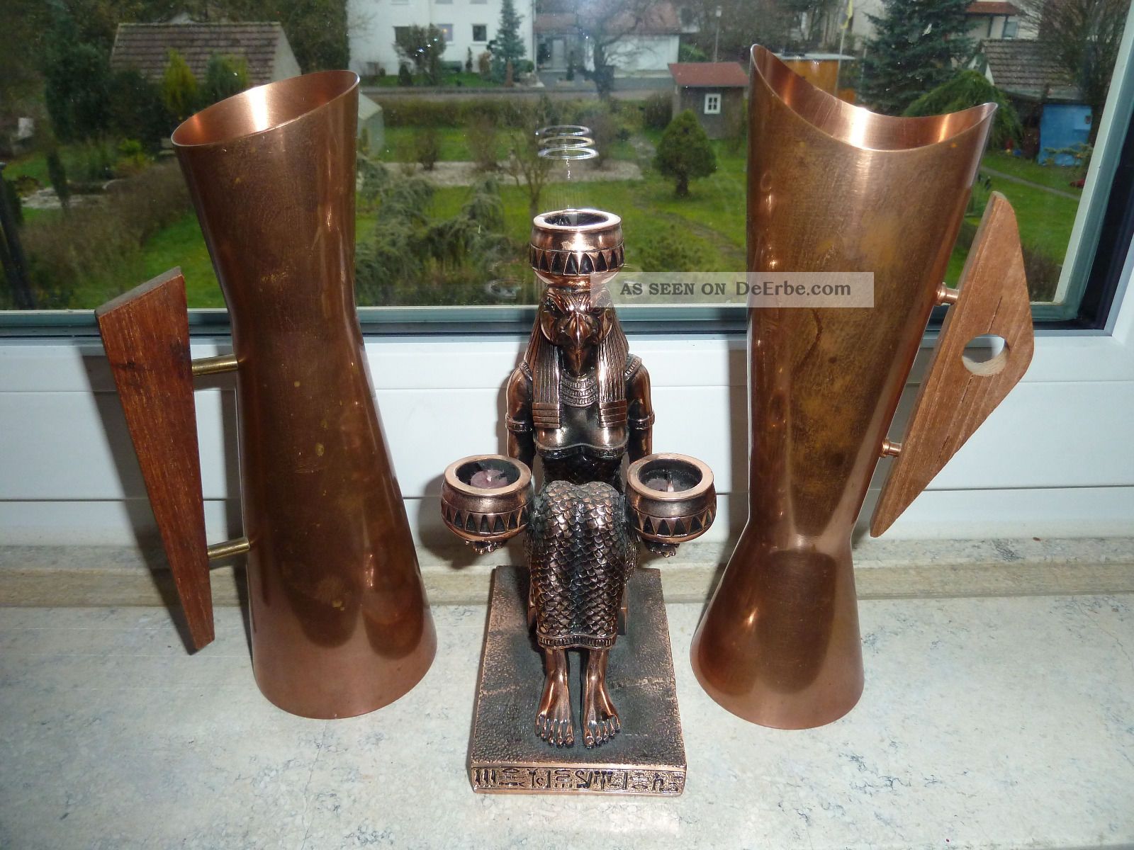 Kupfer - Kelch/vase Und Kupfer - Kerzenständer Kupfer Bild