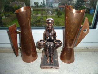 Kupfer - Kelch/vase Und Kupfer - Kerzenständer Bild