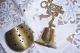 Merry Christmas Glocke,  Teelichtkugel,  Messing Gefertigt nach 1945 Bild 2