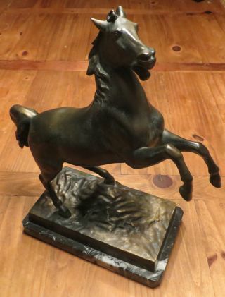 Pferd Bronze Marmor Statue Figur Sockel Horse Antik Kellefund Bild
