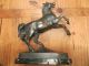 Pferd Bronze Marmor Statue Figur Sockel Horse Antik Kellefund Bronze Bild 4
