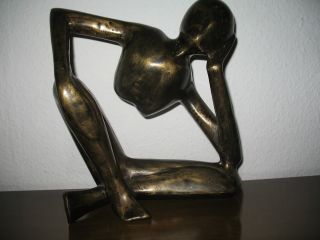 Bronze Skulptur Figur No Body Denker 3 Kg Schwer Modern Hingucker Sehr Rar Bild