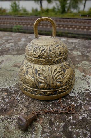 Antike Glocke Aus Messing Massiv,  Sehr Schöner Gong Bild