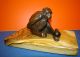 Seltene Antike Bronze Figur Schimpanse Mit Kugel 1900-1949 Bild 7