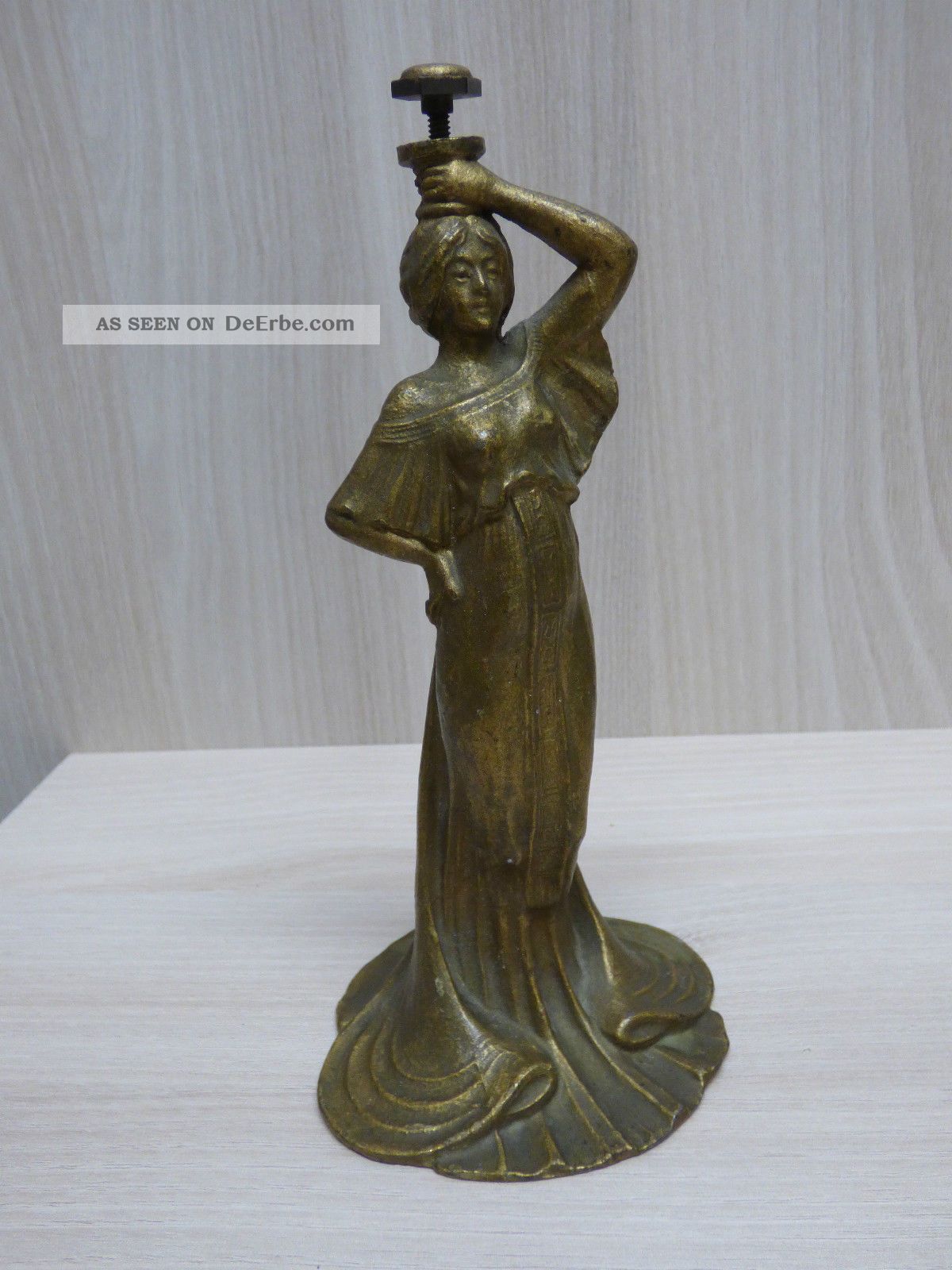 - - Messing Figur - - Frau Jugendstil Für Schale Bronze Bild